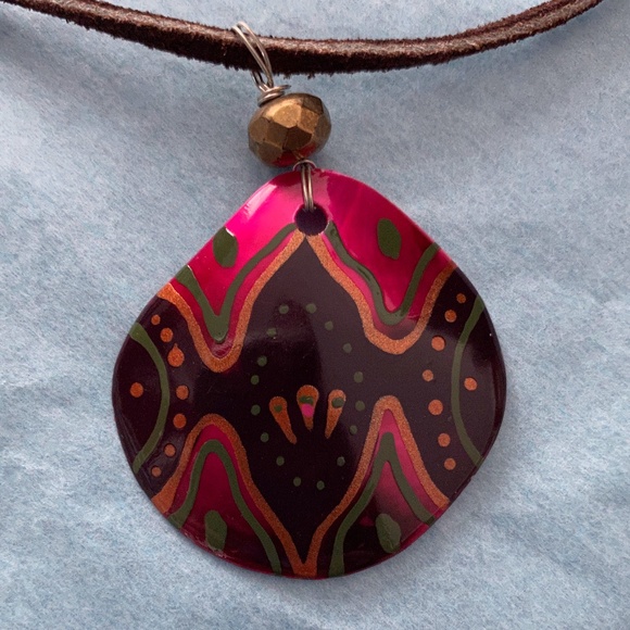 Vintage Lacquered Shell Choker--NWOT - Picture 2 of 7